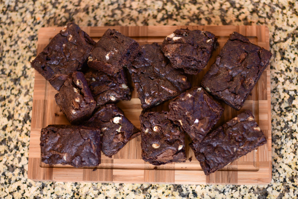 triple chocolate protein brownies